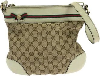 Gucci Pre-owned Cross Body Bags, female, Beige, Size: ONE SIZE Pre-owned Canvas gucci-bags