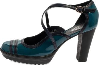 Tod's Pumps in pelle verniciata con fibbia 100mm - Blu
