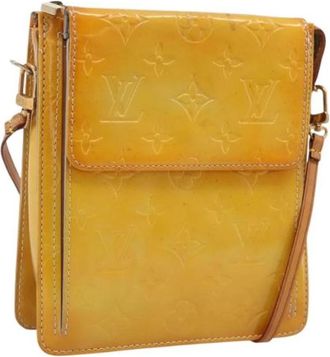 Louis Vuitton Pre-owned Vintage Patent Leather Accessory Pouch - Dames - Vintage Schoudertas - Geel - ONE Size - Leer - Vintage