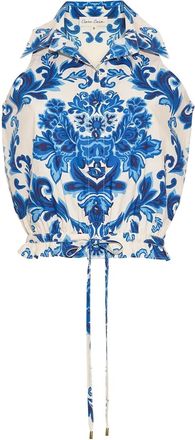 Cara Cara Top met knopen en damaskprint - Beige