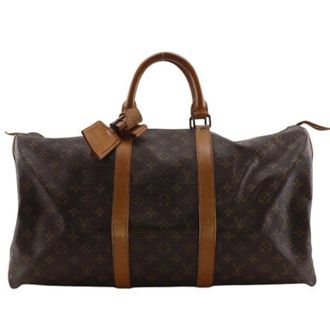 Louis Vuitton Pre-owned Weekend Bags, unisex, Brown, Size: ONE SIZE Pre-owned Canvas Weekend Bag