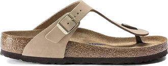 Birkenstock Gizeh Sfb zandkasteel, nubuckleer