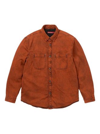 SUPREME Shearling Lined denim shirt - Orange