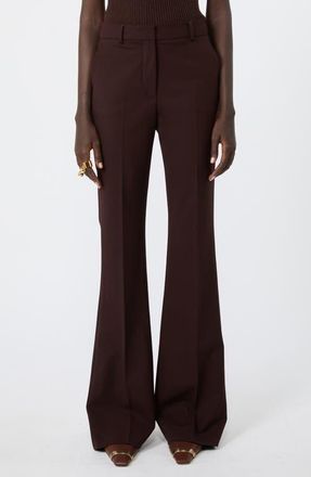 Sportmax Febe Virgin Wool Blend Wide Leg Trousers in Plum at Nordstrom, Size 14