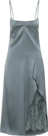 Acne Studios Satijnen Jurk - Dames - Casual kleedjes - Groen - XS - Satijn - Kleedjes