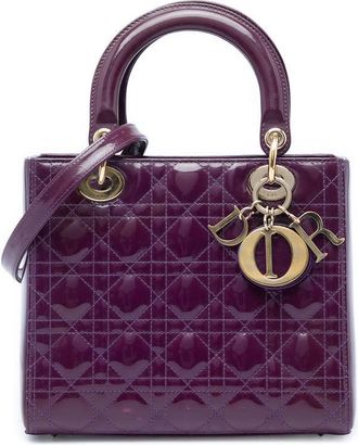 Dior Pre-owned Dior Medium Patent Cannage Lady Dior Ladies 8F0650154F8BURKC