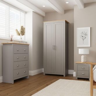 GFW Lancaster 3 Piece Bedroom Set in Grey