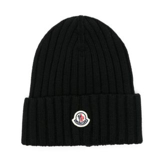 Moncler Stijlvolle Dames Wollen Hoed - Dames - Hoeden - Zwart - ONE Size - Wol - Accessoires