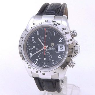 Tudor Pre-owned Tudor Prince Date Chronograph Automatic Black Dial Mens Watch 79280P