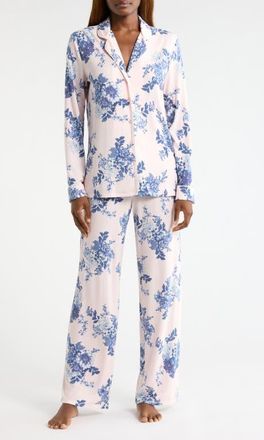 Nordstrom Moonlight Eco Knit Pajamas in Pink- Blue Primavera Floral at Nordstrom, Size X-Small