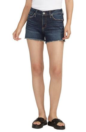 Silver Jeans Co Suki Luxe Stretch Curvy Fit Cutoff Denim Shorts in Indigo at Nordstrom, Size 26