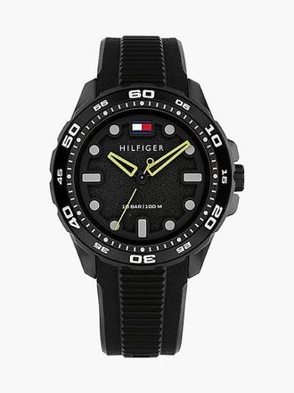 Tommy Hilfiger Black Silicone Strap Watch