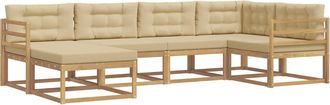 vidaXL Conjunto De Sof&aacute;s De Exterior 5 Uds. Y Beige Poli&eacute;ster Vidaxl