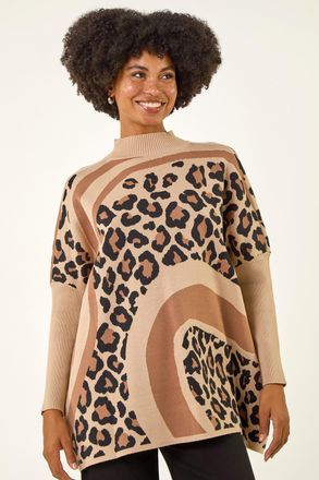 Roman Abstract Leopard Knit Jumper