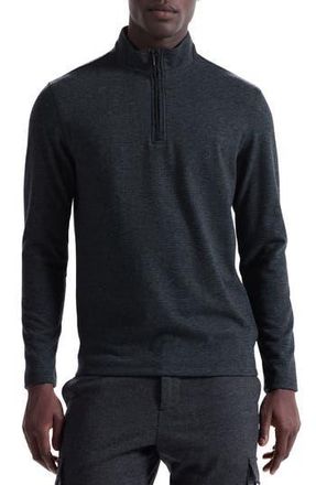Bugatchi Houndstooth Patern Quarter Zip Top in Black at Nordstrom Rack, Size Xx-Large