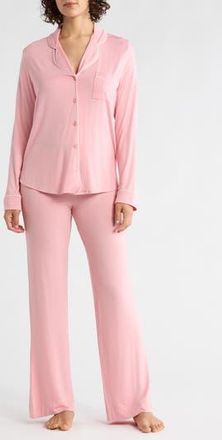 Nordstrom Rack Tranquility Long Sleeve Shirt & Pants Pajamas in Pink Beauty Twin Hearts at Nordstrom Rack, Size X-Large