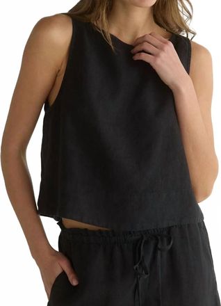 Bella Dahl Sleeveless Boat Neck Split Back Top In Black