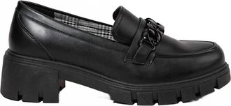 Jellypop Womens Una Chunky Chain Loafers In Black