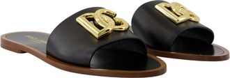 Dolce & Gabbana Womens Gruppo 53 Sandals - Dolce&gabbana Leather Black Calfskin Shoes