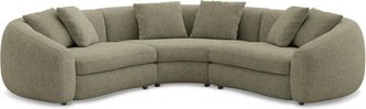 Castlery Fable Sectional Sofa Customized, Performance Classic Twill Moss, Spill Resistant, Ultra Deep Seats for Sofas, Castlery