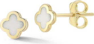 Ember Fine Jewelry Clover Stud Earrings in Gold at Nordstrom Rack