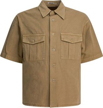 Auralee Cotton Shirt Shirts Beige-Uomo