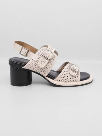 All Black Womens Triple Buckle Lady Sandals In White