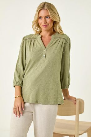 Roman Embroidered Stretch Top