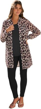 Roaman's Kate Georgette Tunic in Oatmeal Animal Print at Nordstrom, Size 20