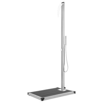 vidaXL Ducha De Jard&iacute;n Con Base Gris 225 Cm Acero Inoxidable Vidaxl