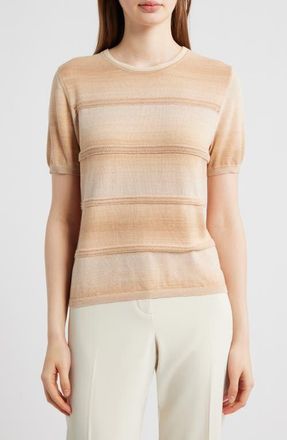 Kobi Halperin Hayden Pointelle Stripe Ombr&eacute; Sweater in Natural Multi at Nordstrom, Size Xx-Large