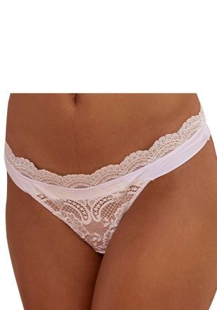 Lascana String LASCANA Valentina, Damen, Gr. 44/46, beige (creme), Mesh, Obermaterial: 87% Polyamid, 13% Elasthan, k&ouml;rpernah, Unterhosen String, aus dezent tr