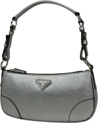 Prada Pre-owned Shoulder Bags, female, Gray, Size: ONE SIZE Pre-owned Vintage Shoulder Bag