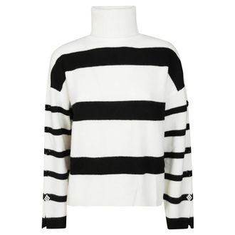 Liu Jo Turtlenecks, female, White, Size: XS Striped Turtleneck Sweater