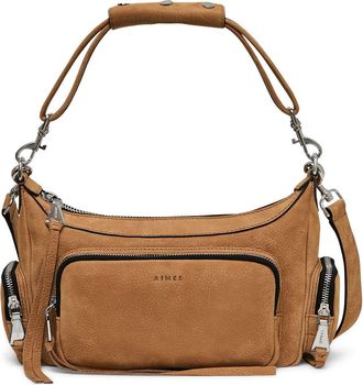 Aim&eacute;e Away We Go Suede Shoulder Bag in Latte Nubuck at Nordstrom