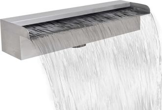 vidaXL Fuente Cascada Rectangular Piscina Acero Inoxidable 45 Cm Vidaxl