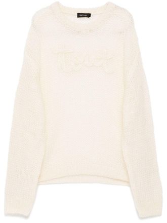 Tout à Coup embroidered logo jumper - women - Wool/Acrylic/Mohair - S - Neutrals