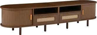 Urban Meuble Mueble TV efecto nogal oscuro 2 cajones rat&aacute;n y 2 puertas