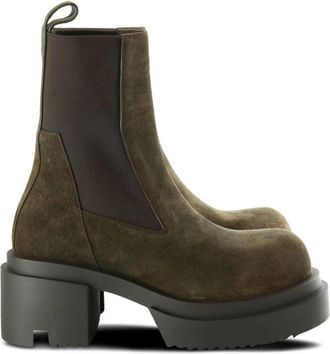 Rick Owens Beatle Bogun Enkellaarsjes - Dames - Laarzen met Hak - Groen - 40 EU - Leer - Schoenen