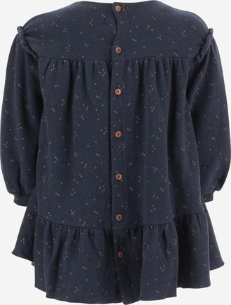 1+ in the family Girls Navy Dot Pattern Dress Cotton