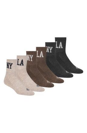 Scotch & Soda 6-Pack Assorted Terry Quarter Crew Socks in Ivory at Nordstrom Rack