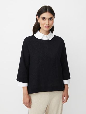 Masai MaDarmi 3/4 Sleeve Round Neck Top in Black at Nordstrom, Size Xx-Large