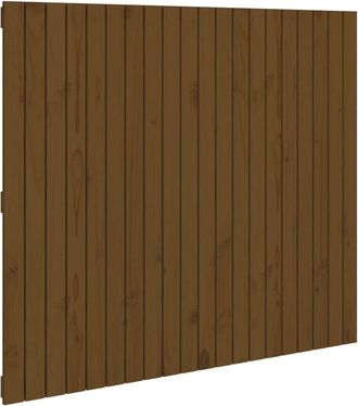 vidaXL Cabecero Cama Pared Madera Maciza Pino Marr&oacute;n 127,5x3x110cm Vidaxl