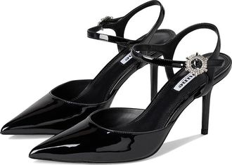 Dune London Channel High Heels Black Patent : 38 (US Womens 8) B - Medium, Leather/Rubber