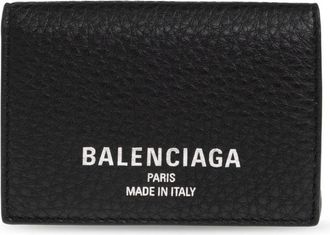 Balenciaga Wallets & Cardholders, male, Black, Size: ONE SIZE Leather Wallet with Printed Logo