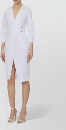 Elisabetta Franchi silk wrap dress belt waist v neck