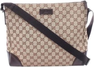 Gucci Pre-owned GG Canvas Schoudertas - Dames - Vintage Schoudertas - Beige - ONE Size - Leer - Vintage
