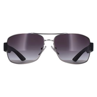 Prada Rectangle Mens Silver Grey Gradient PSB52S Metal - One Size