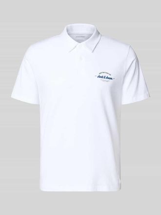 Jack & Jones Jack & Jones Poloshirt mit Label-Print Modell BRANDON in Weiss, Gr&ouml;&szlig;e XXL