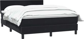 vidaXL Cama Box Spring Con Colch&oacute;n Terciopelo Negro 140x210 Cm Vidaxl
